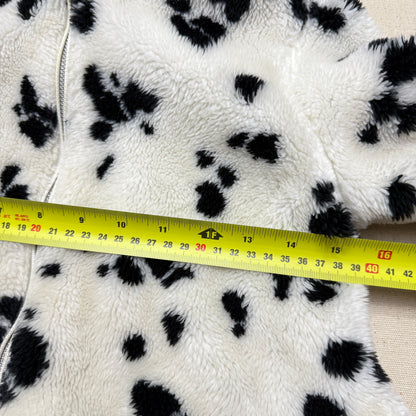 90s Kids Vintage Dalmatian Faux Fur Lined Zip Up Hooded jacket / 5y 6y