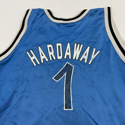 90s VTG Kids Champion Orlando #1 Hardaway Basketball Jersey Blue L(14-16Y)