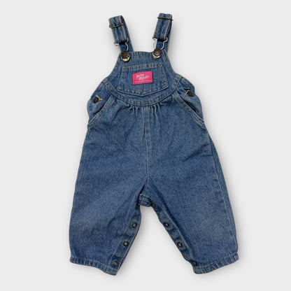 90s Baby Vintage Oshkosh Denim Overall Made in USA 12m Pink Label