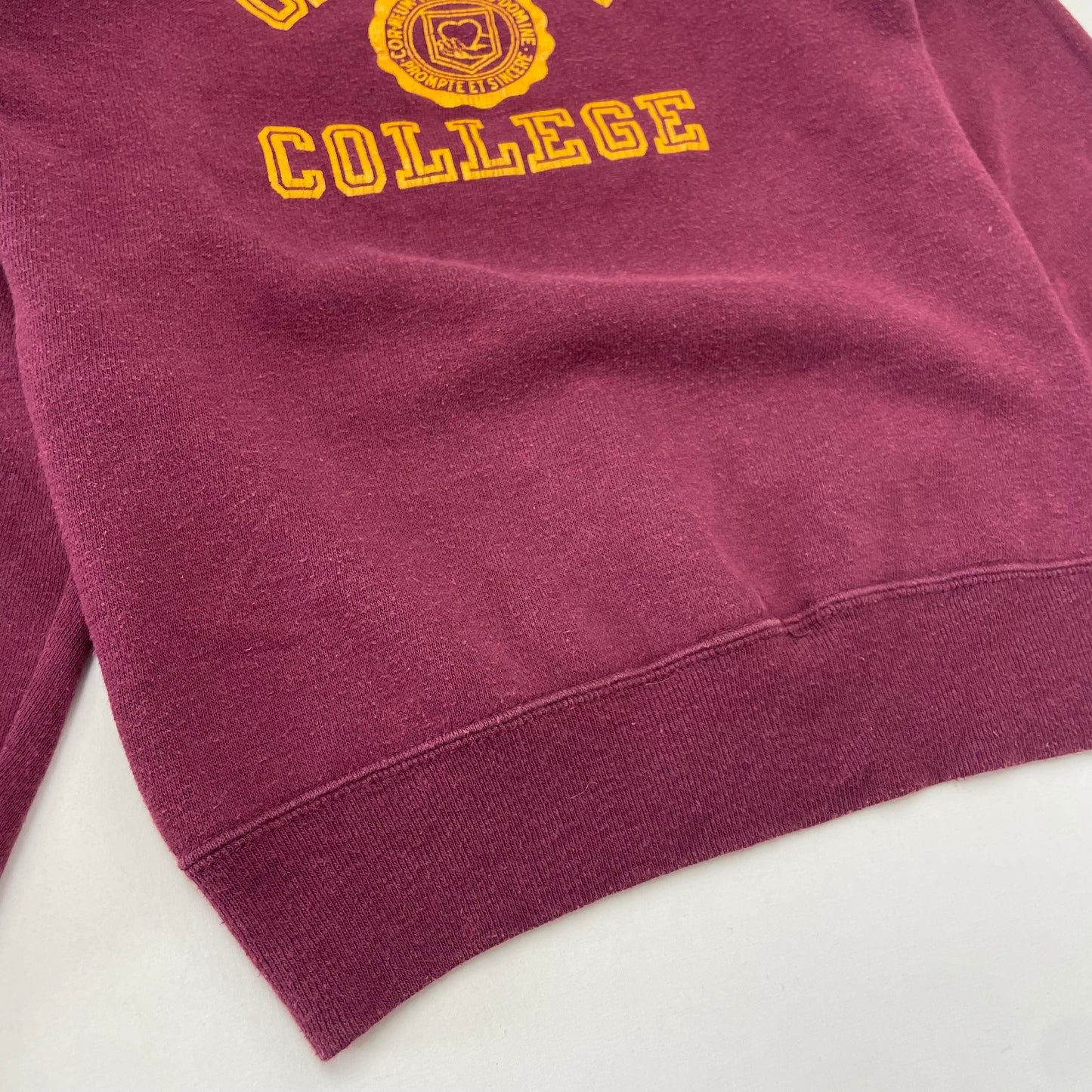 80s Kids Youth Vintage Champion Calvin College Michigan Burgundy Sweatshirt / 8y-10y / Acrylic Cotton / Made in USA