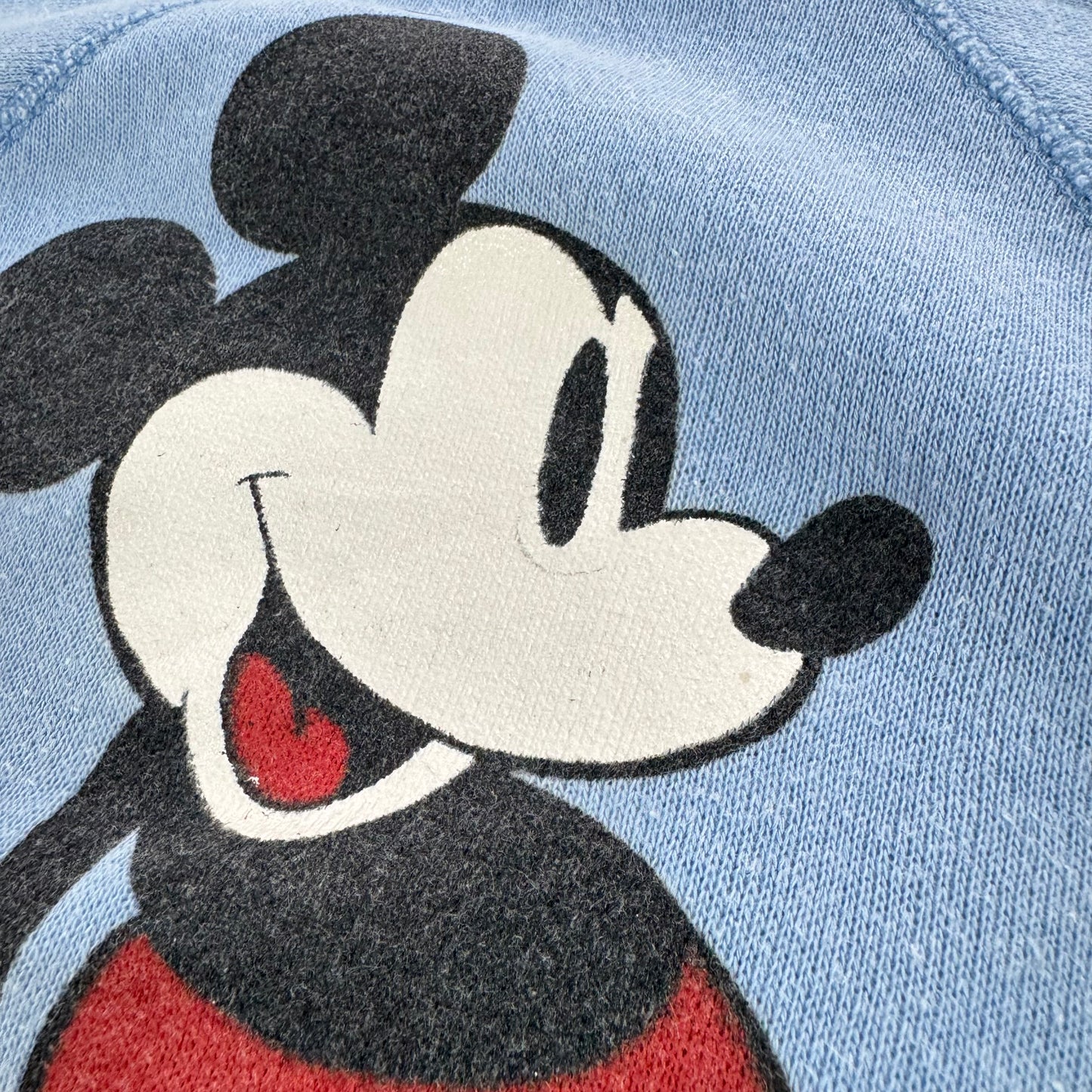 80s Kids Vintage Disney Mickey Mouse Light Blue Pullover Crew Sweatshirt M 6Y 7Y 8Y Made in USA