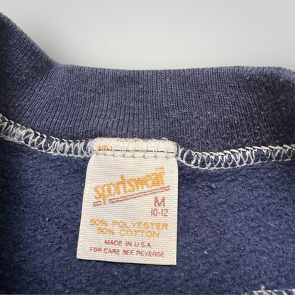 80s 90s Kids Vintage Springdale School Navy Crew Sportswear Tag Sweatshirt Made in USA 7Y 8Y 9Y