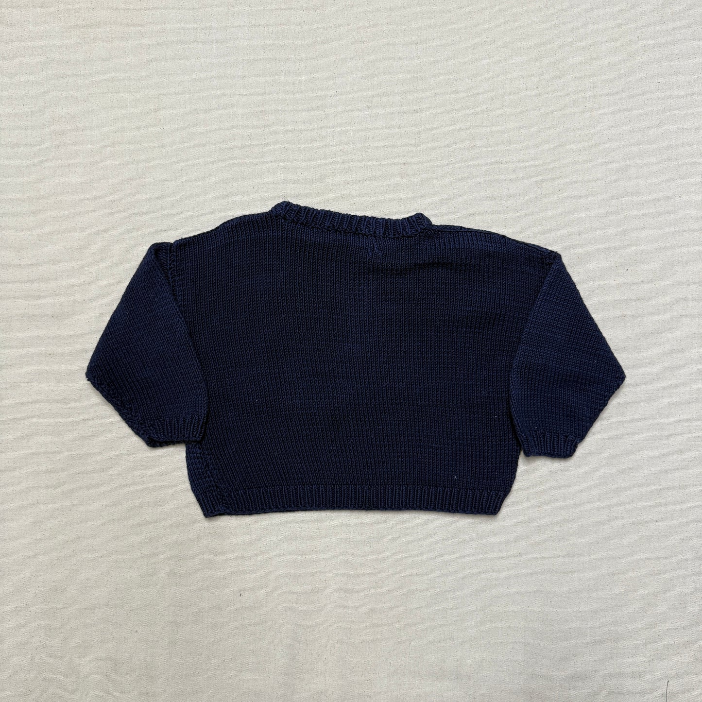 80s 90 Kids Toddler Vintage Flower Embroidered Simple Design Cotton Knit Sweater / 3T 4T 5T