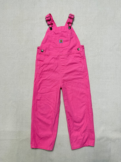 Modern Kids Toddler Carhartt Vivid Pink Bib Cotton Overall / 3T 4T