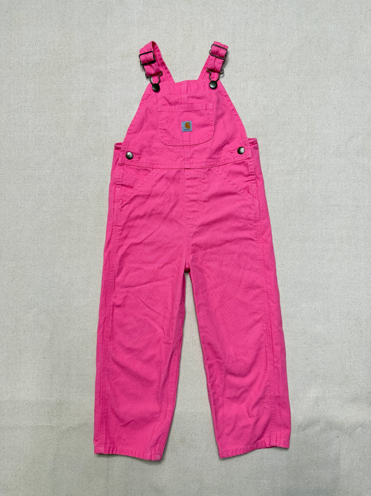 Modern Kids Toddler Carhartt Vivid Pink Bib Cotton Overall / 3T 4T