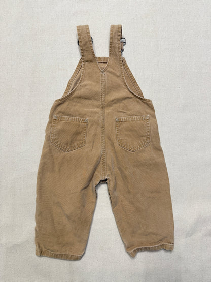90s 2000 Kids Infant Vintage Carhartt Canvas Bib Light Brown Overall / 12m 18m 24m