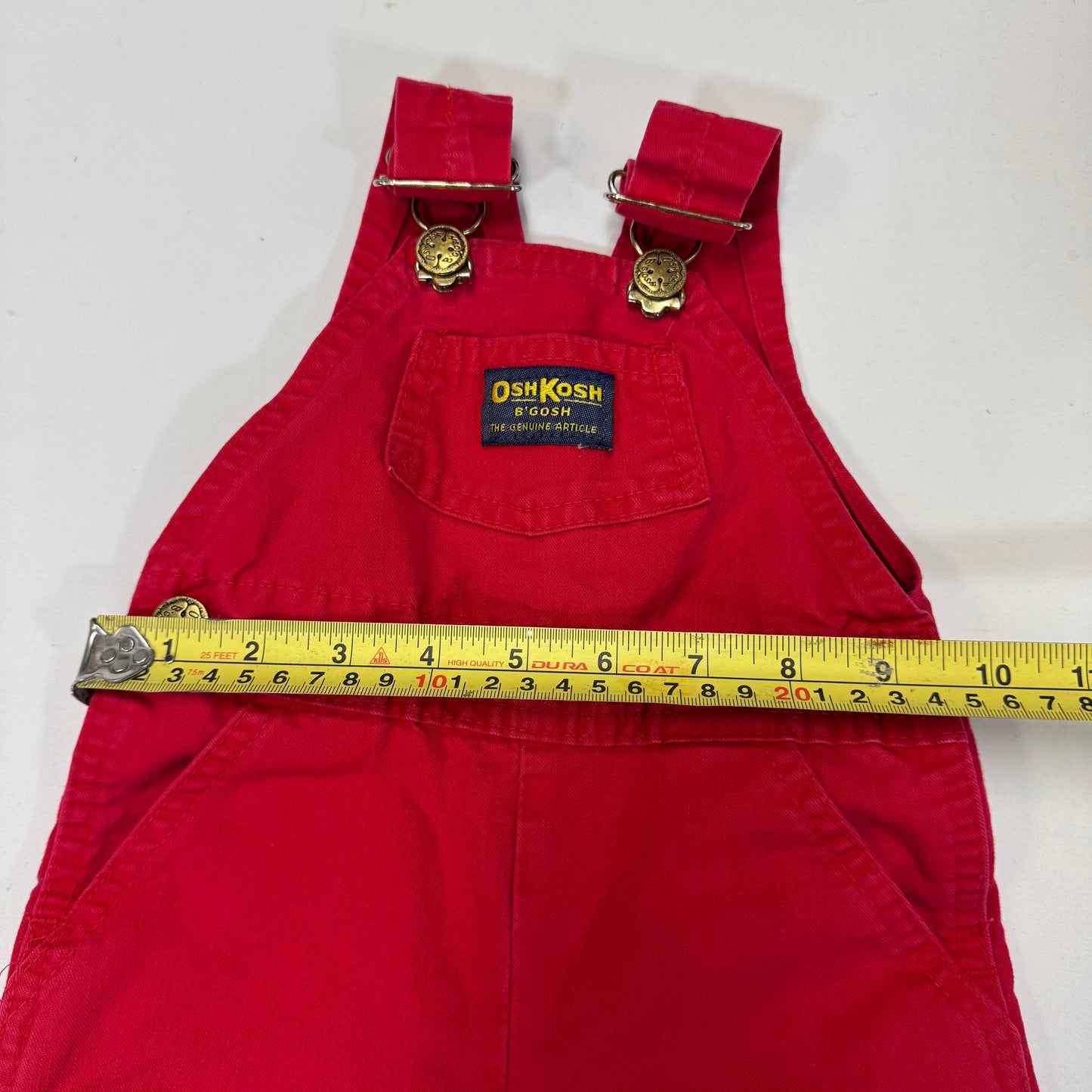 90s Kids Baby Solid Red Oshkosh B’Gosh Overall 100% Cotton /6m/9m/ Made in USA