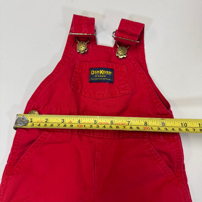 90s Kids Baby Solid Red Oshkosh B’Gosh Overall 100% Cotton /6m/9m/ Made in USA