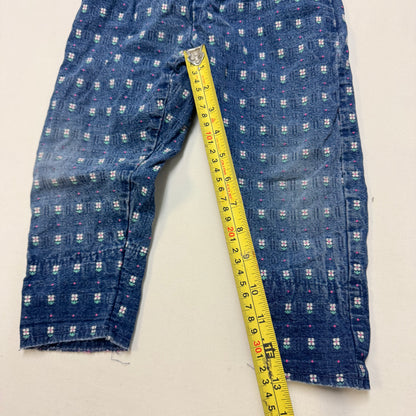 90s Kids Toddler Infant Vintage Baby B’Gosh Oshkosh Denim White Flower Embroidered Print Overall /2T / Made in USA