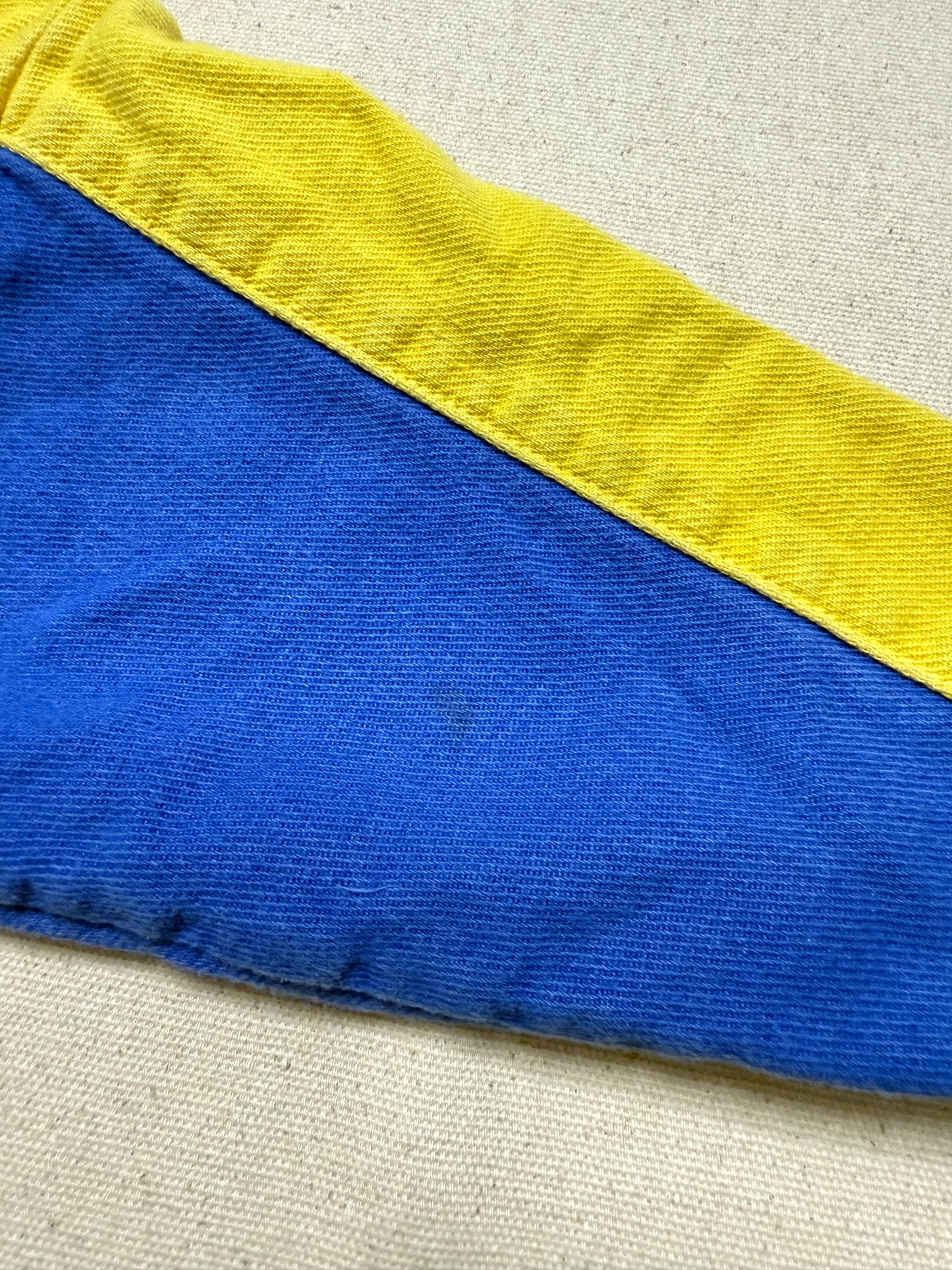 80s 90s Kids Toddler Vintage Oshkosh Bgosh Blue Yellow Snap Collared Longsleeve Cotton Top / 3T 4T / Made in USA