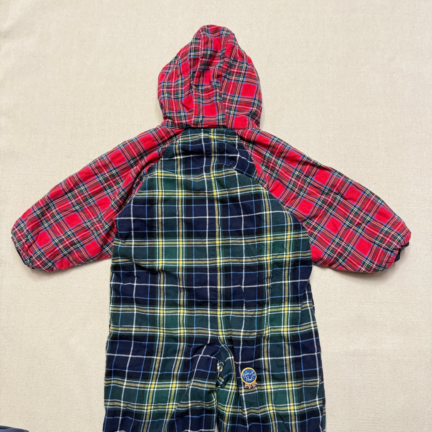 Vintage The Disney Store Winnie the Pooh Plaid Check Thick Winter Romper / 24m 2T 3T