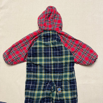 Vintage The Disney Store Winnie the Pooh Plaid Check Thick Winter Romper / 24m 2T 3T