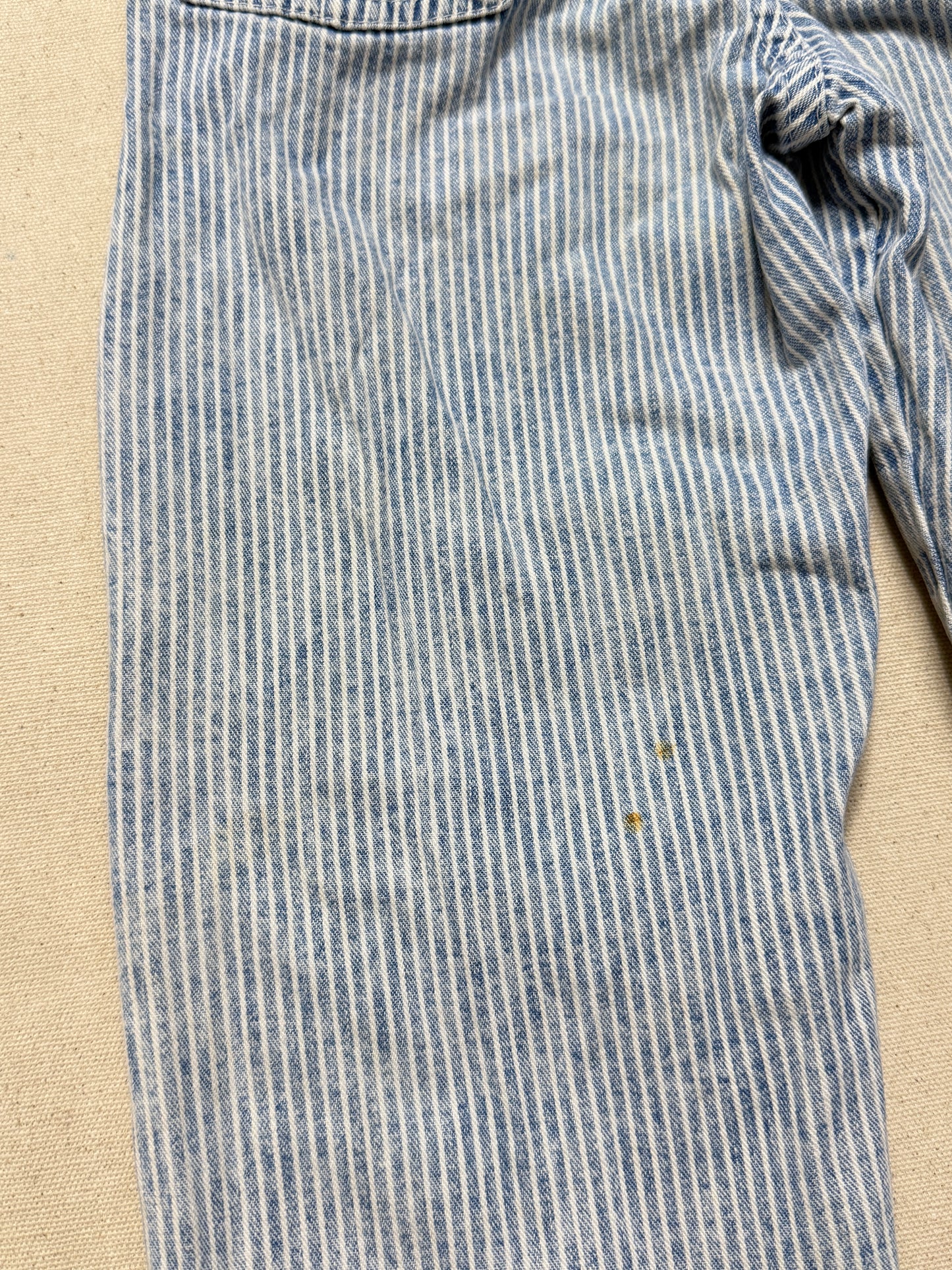 80s 90s Kids Vintage Oshkosh Bgosh Hickory Stripe Suspender Unique Design Slim Straight Overall / 4T 5T / Made in USA