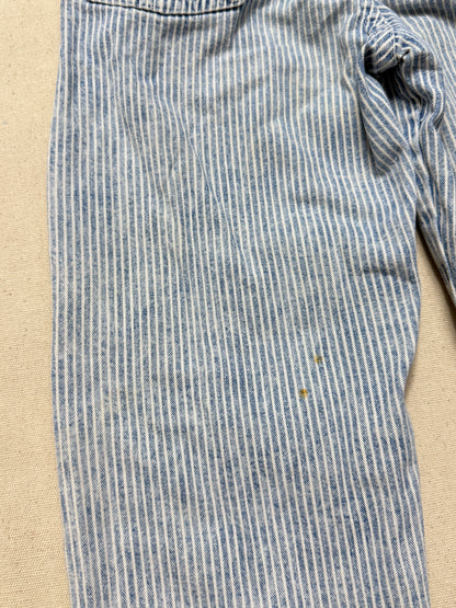 80s 90s Kids Vintage Oshkosh Bgosh Hickory Stripe Suspender Unique Design Slim Straight Overall / 4T 5T / Made in USA