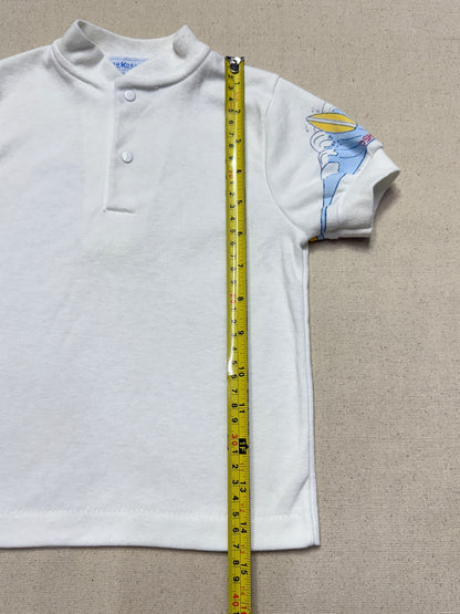 90s Kids Toddler Vintage Oshkosh Bgosh Surf Dog White Tshirt Top / 2T 3T / Made in USA