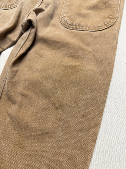 90s/2000 Kids Toddler Vintage Carhartt Canvas Double Knee Bib Light Brown Overall / 4T 5T 6y