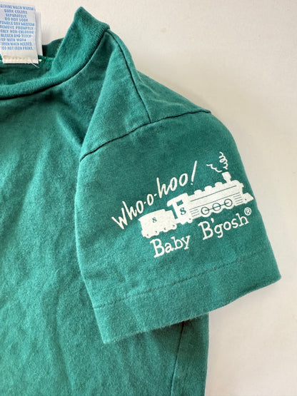 90s Kids Toddler Infant Vintage Oshkosh Bgosh Tshirt and Denim Overall 2pc Set / 12m 18m 24m / Made in USA set