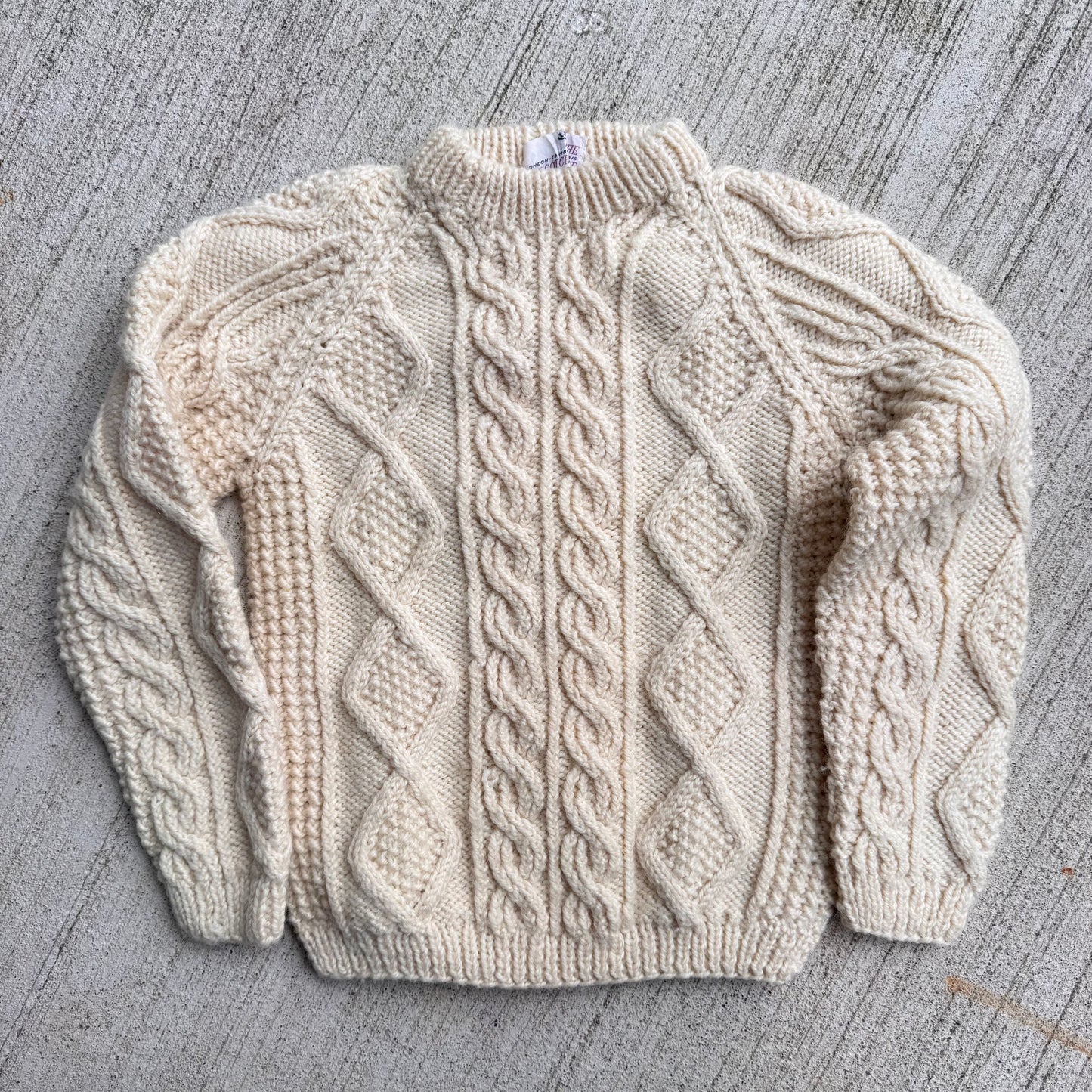 Toddler Kids Vintage The Scotch House 100% Cream Wool Pullover Sweater 4Y 5Y