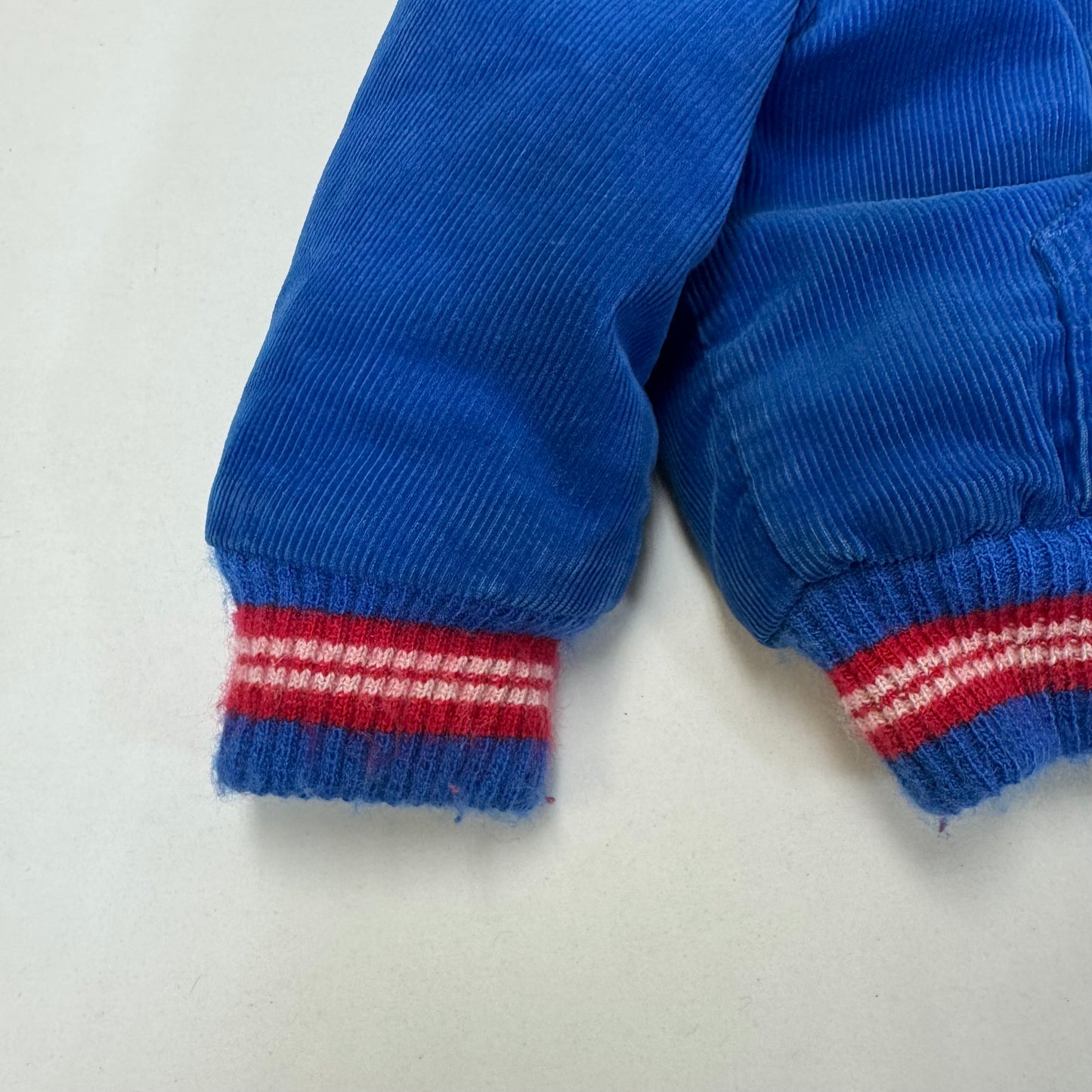 90s Kids Toddler Oshkosh B’Gosh Royal Blue Corduroy Zip Lined Jacket With Hood 24m/ Made in USA