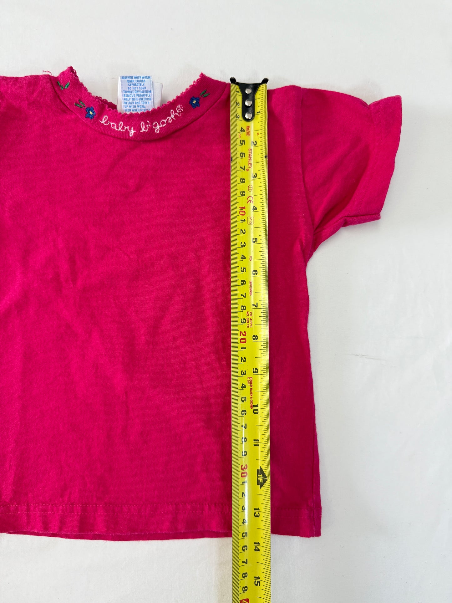 90s Kids Toddler Infant Vintage Baby Bgosh Oshkosh Bgosh Plaid Check Pink Tshirt Overall 2pc Set / 12m 18m 24m / Made in USA