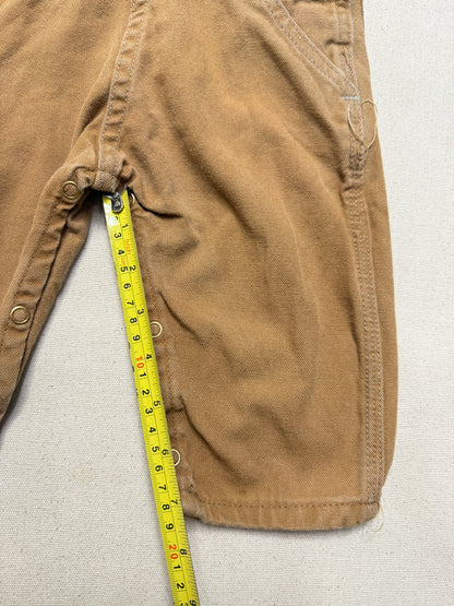 2002 Kids Infant Baby Vintage Carhartt Canvas Bib Light Brown Overall / 6m 9m 12m