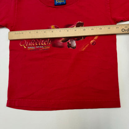 2002 Kids Toddler Vintage Harry Potter Seeker Quidditch Warner Bro Red T-Shirt 4Y 5Y 6Y Baby Tee