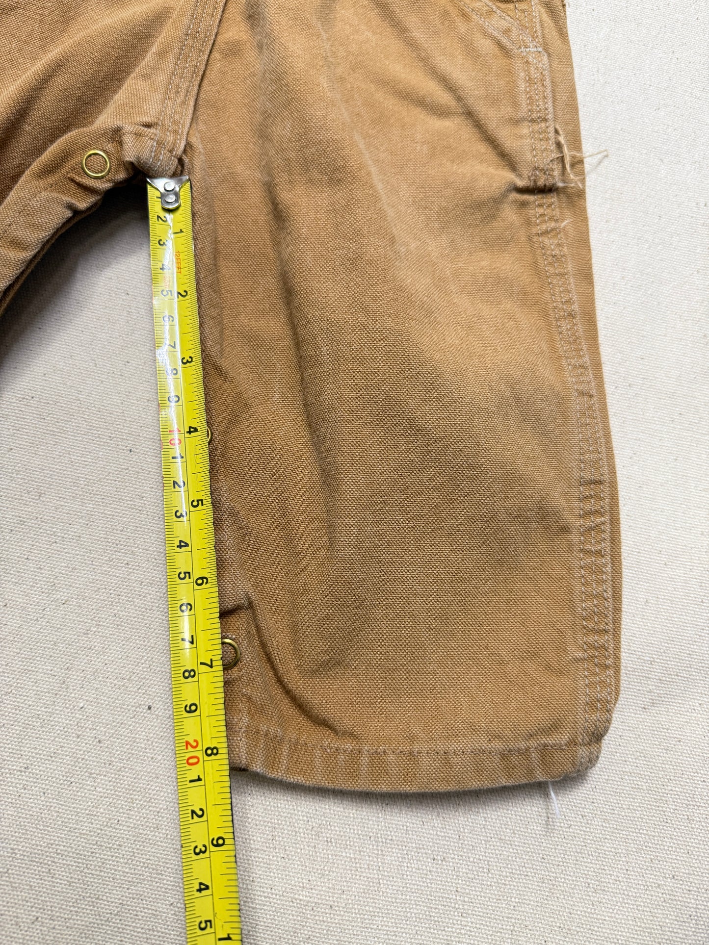 90s  Kids Infant Vintage Carhartt Canvas Bib Light Brown Overall / 9m 12m 18m
