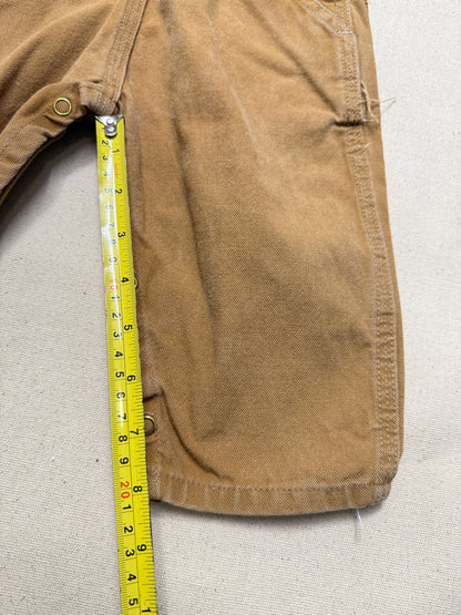 90s  Kids Infant Vintage Carhartt Canvas Bib Light Brown Overall / 9m 12m 18m