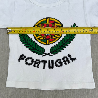 70s Kids Toddler Vintage Portugal Coat of Arms Print Souvenir Short Sleeve 100% Cotton T-Shirt 6Y Made in Portugal