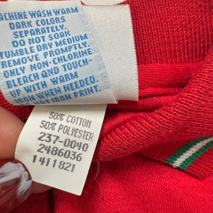 90s Kids Toddler Infant Vintage Baby B’Gosh Oshkosh Red Long Sleeve Holiday Print Sleeves //18m / Made in USA