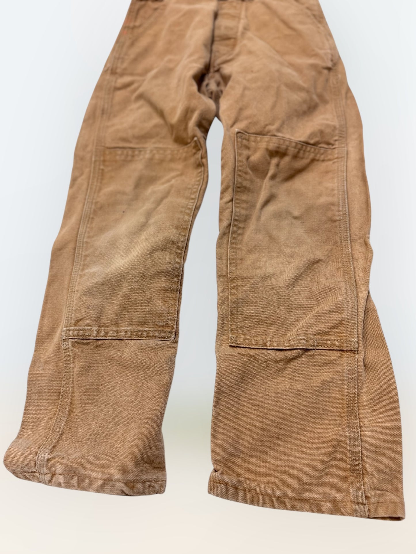 Kids Vintage Carhartt Faded Light Brown Overall Double Knees 6Y 7Y