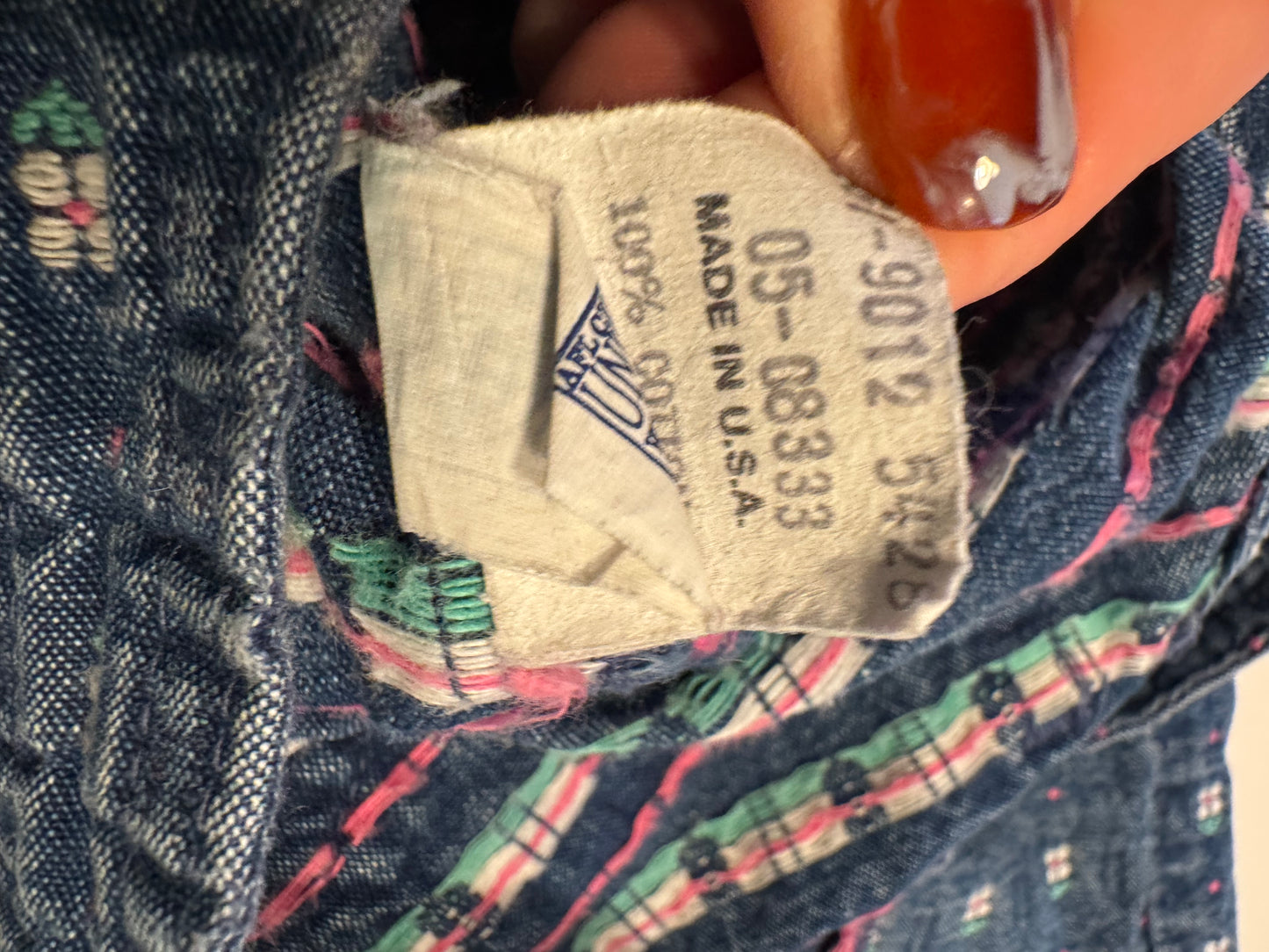 90s Kids Toddler Infant Vintage Baby B’Gosh Oshkosh Denim White Flower Embroidered Print Overall /2T / Made in USA