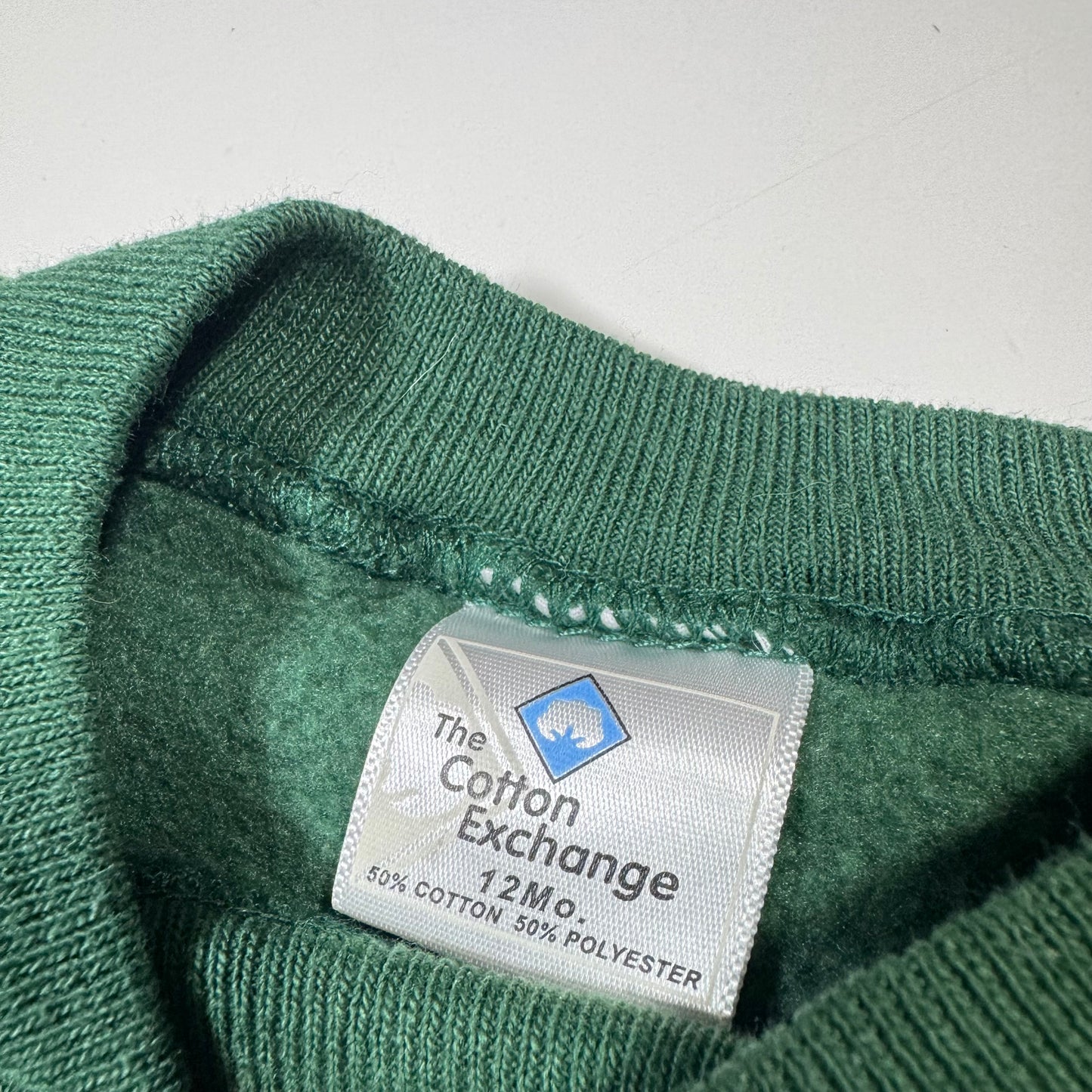 Early 2000s Kids Baby Vintage Future Bison North Dakota State Green Pullover Crew Sweatshirt 12M