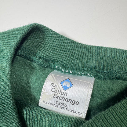 Early 2000s Kids Baby Vintage Future Bison North Dakota State Green Pullover Crew Sweatshirt 12M