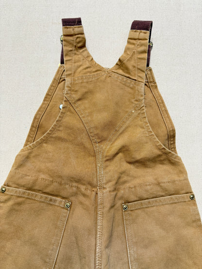 90s 2000 Kids Toddler Vintage Carhartt Duck Canvas Bib Lined Overall / 5y 6y