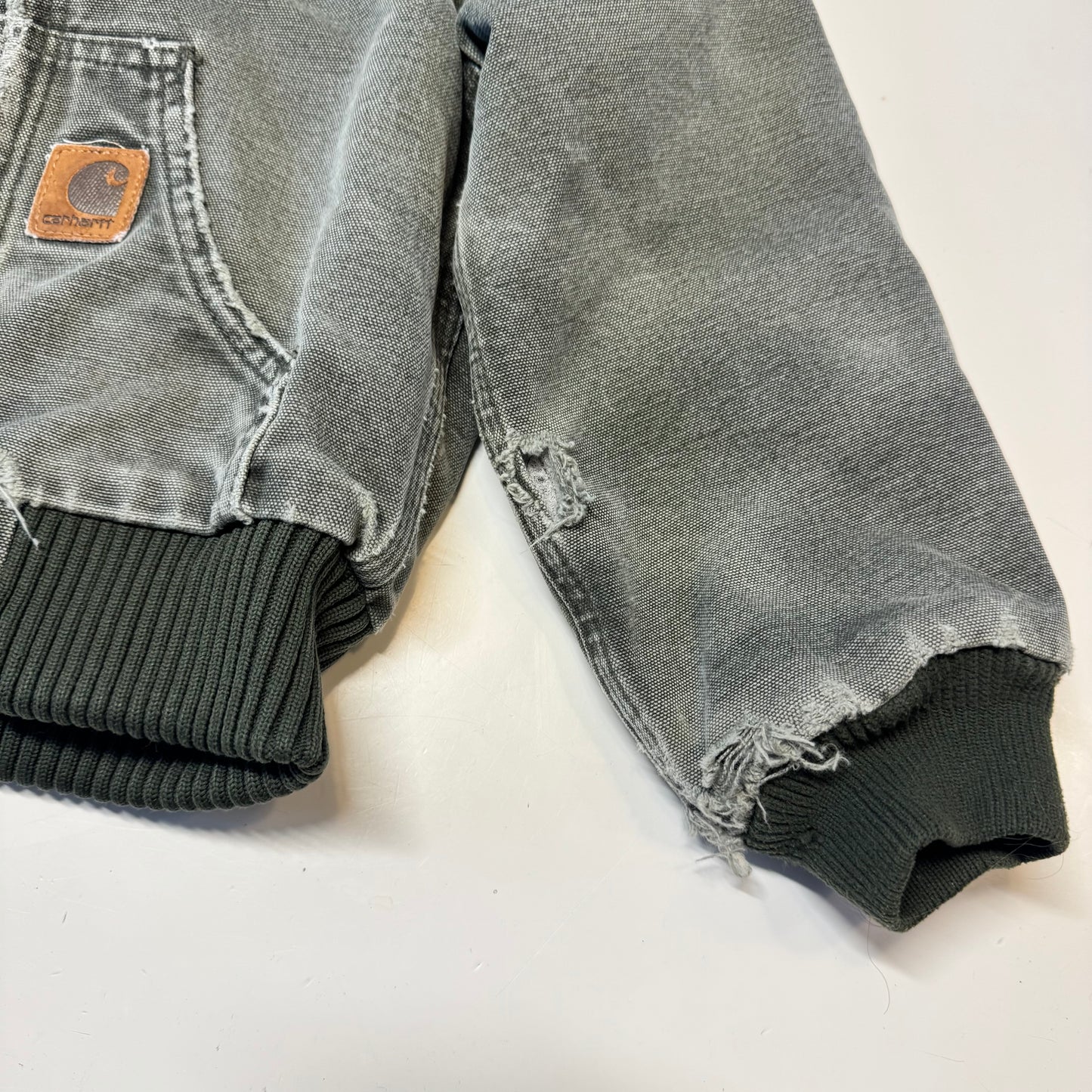 2006 Kids Toddler Vintage Active Dark Green Hooded Carhartt Jacket XS 4Y 5Y