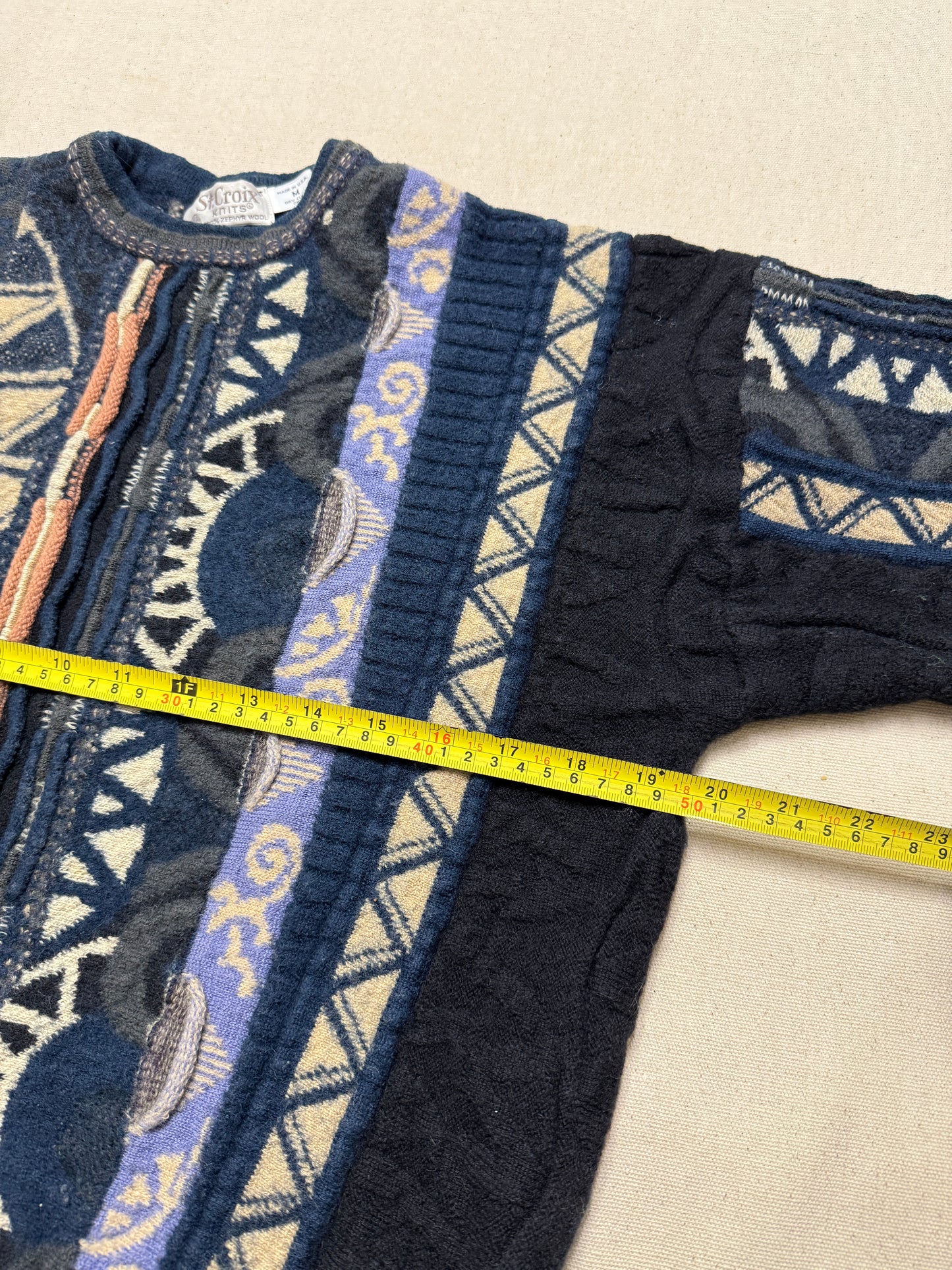 90s Kids Youth Vintage Coogi Style 100% Pure Wool Sweater / Made in USA / 7y 8y 9y