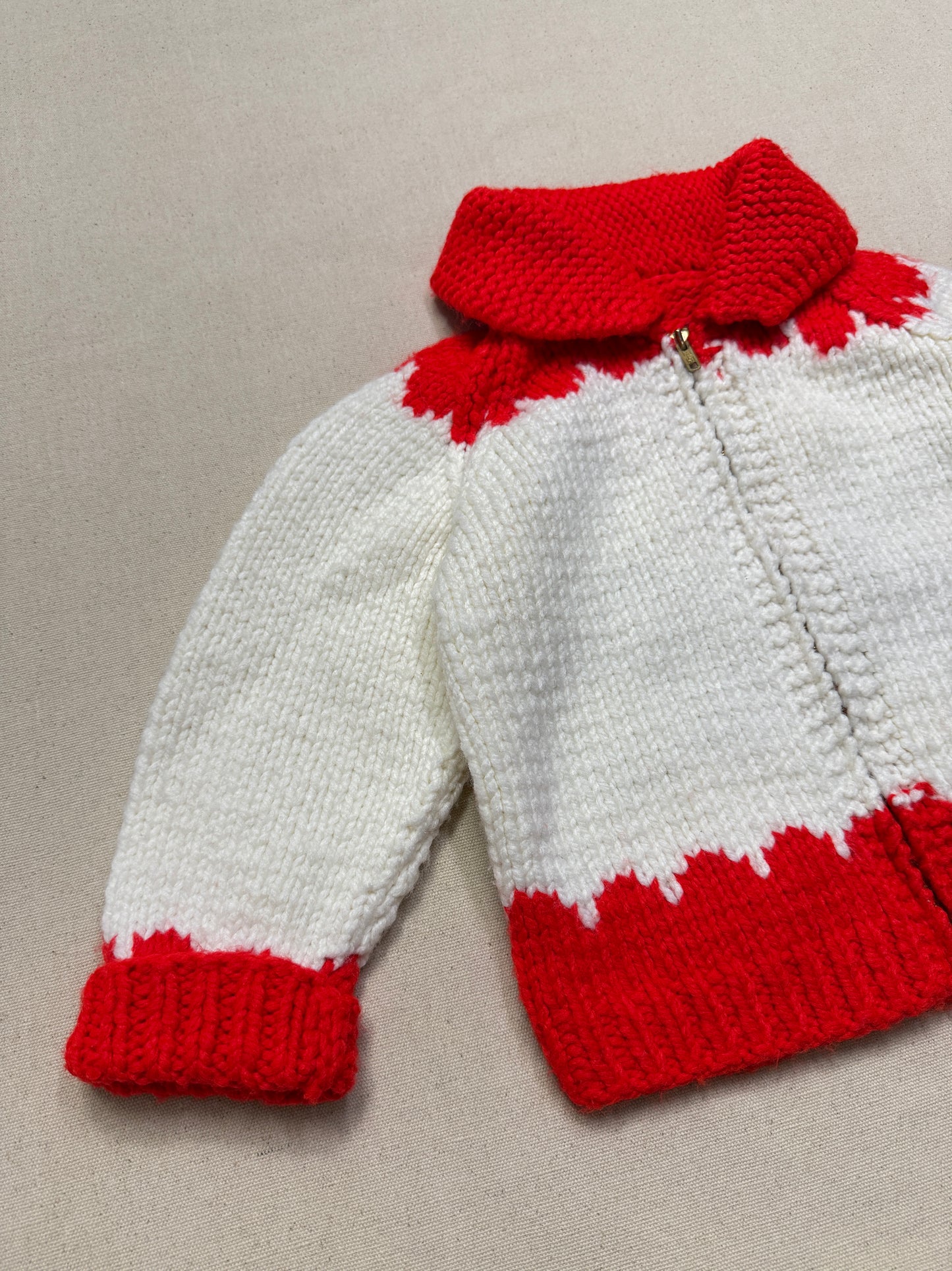 70s 80s Kids Toddler Vintage Carousel Embroidered Shawl Collar Talon Zipper Cowichan Sweater / 3T 4T 5T