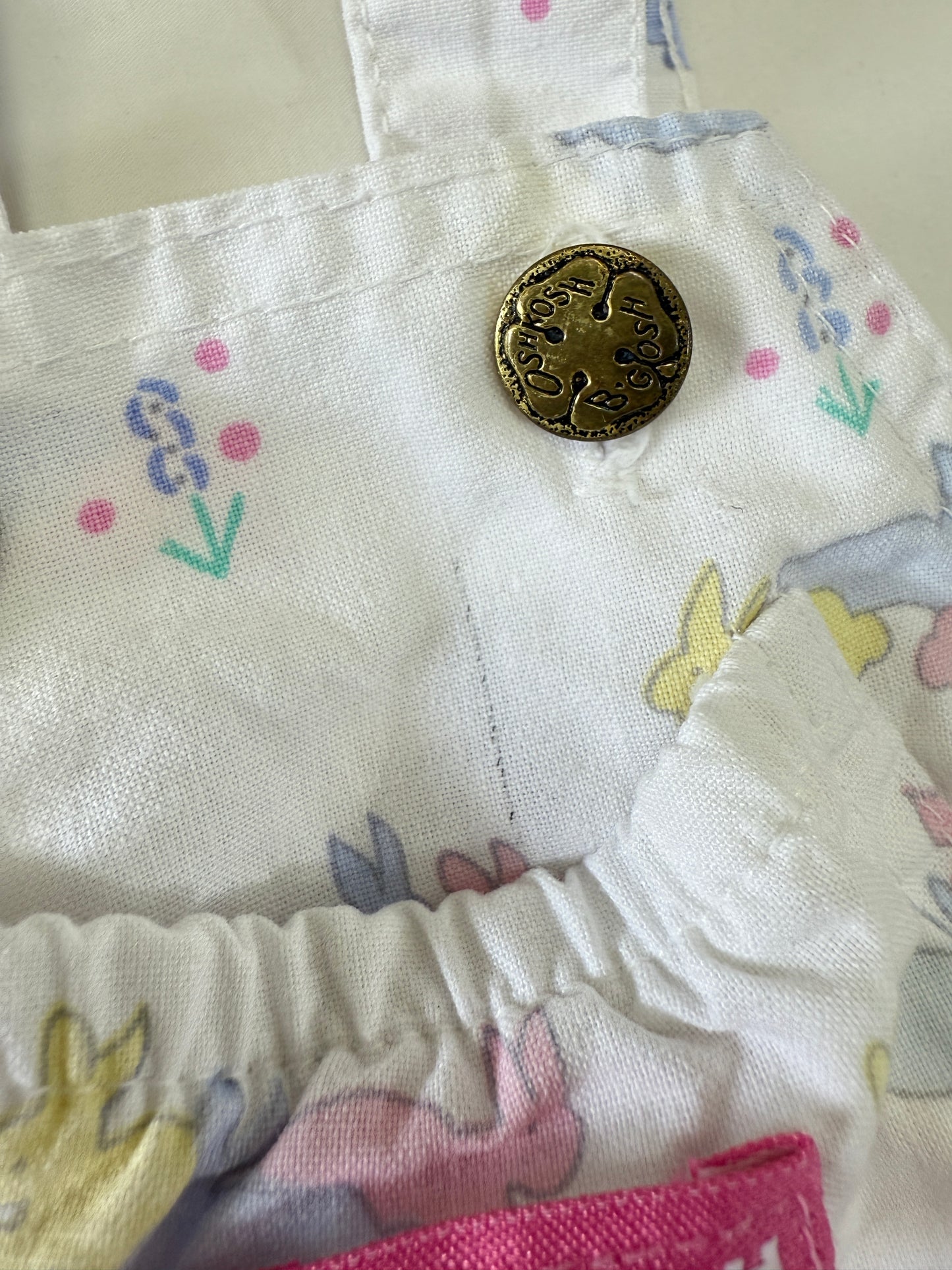 90s Kids Infant Baby Vintage Oshkosh Bgosh Rabitt AOP Overall and Raffle  Sleeve Tshirt 2pc Set / 3m 6m 9m / Made in USA set