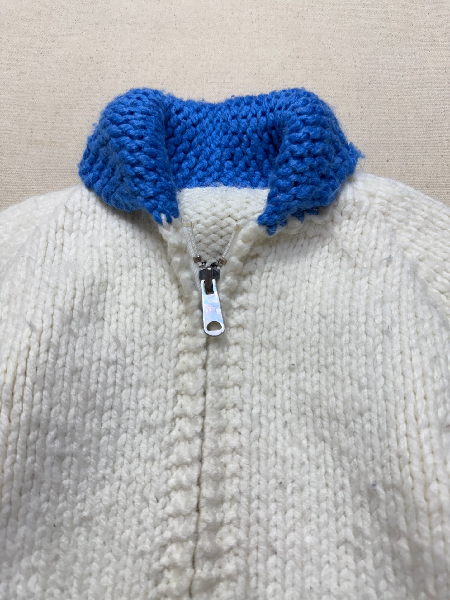 80s Kids Toddler Vintage Locomotive Engine Train Embroidered YKK Zipper Shawl Collar Cowichan Sweater / 2T 3T 4T