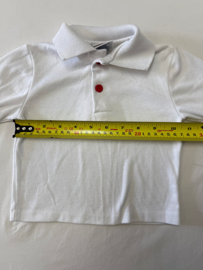 90s Kids Infant Baby Vintage Oshkosh Bgosh Denim Overall and Bears Print Longsleeve Polo Top 2pc Set / 3m 6m 9m / Made in USA