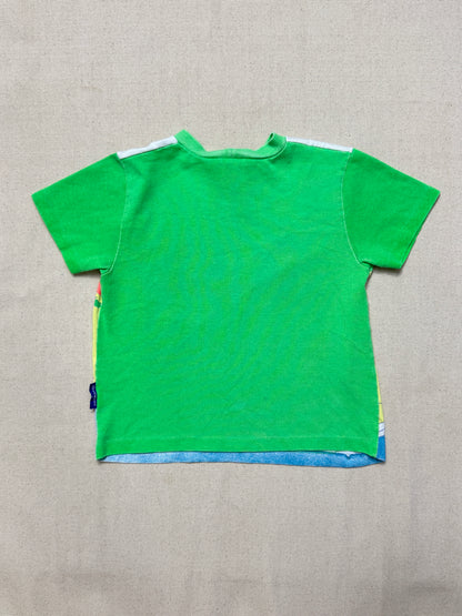 90s Kids Toddler Vintage Oshkosh Bgosh Beach Neon Colour Single Stitch Tshirt / 5T 6T / Made in USA