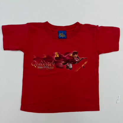 2002 Kids Toddler Vintage Harry Potter Seeker Quidditch Warner Bro Red T-Shirt 4Y 5Y 6Y Baby Tee