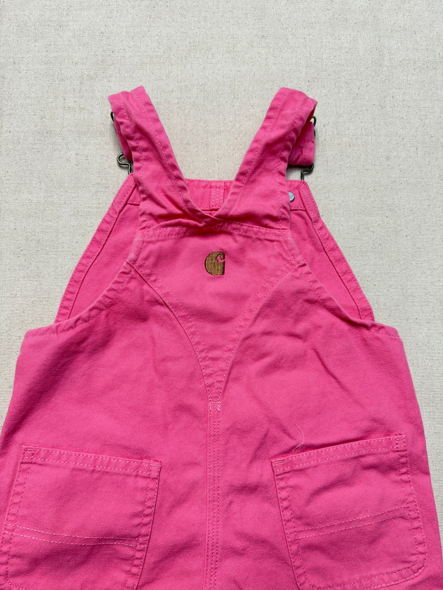Modern Kids Toddler Carhartt Vivid Pink Bib Cotton Overall / 3T 4T