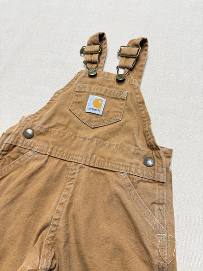 2002 Kids Infant Baby Vintage Carhartt Canvas Bib Light Brown Overall / 6m 9m 12m