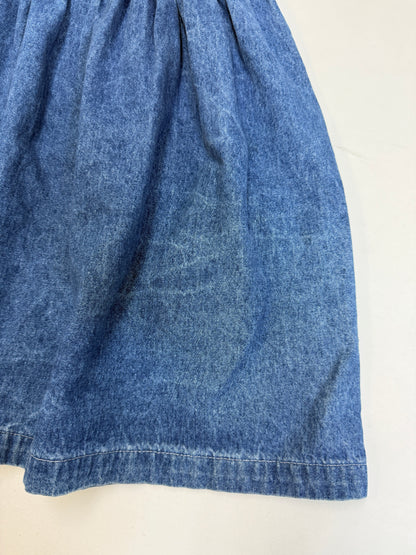 90s 2000' Kids Vintage OshKosh Bgosh Front Open Button Up Light Denim Casual Dress / 5T 6y / Made in USA