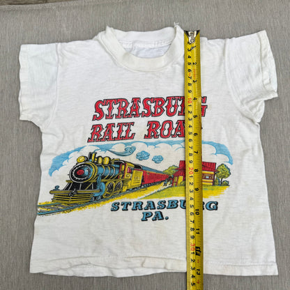 60s Kids Toddler Vintage Strasburg Rail Road PA Souvenir Single Stitch Short Sleeve T-Shirt 2T 3T 4Y