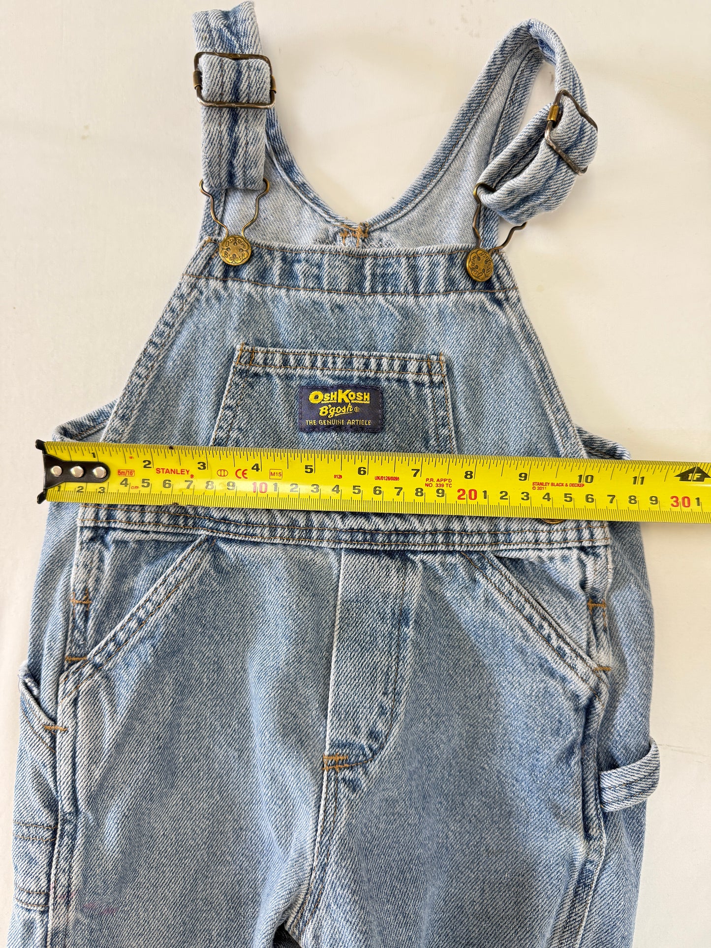 90s Kids Toddler Infant Vintage Oshkosh Bgosh Tshirt and Denim Overall 2pc Set / 12m 18m 24m / Made in USA set