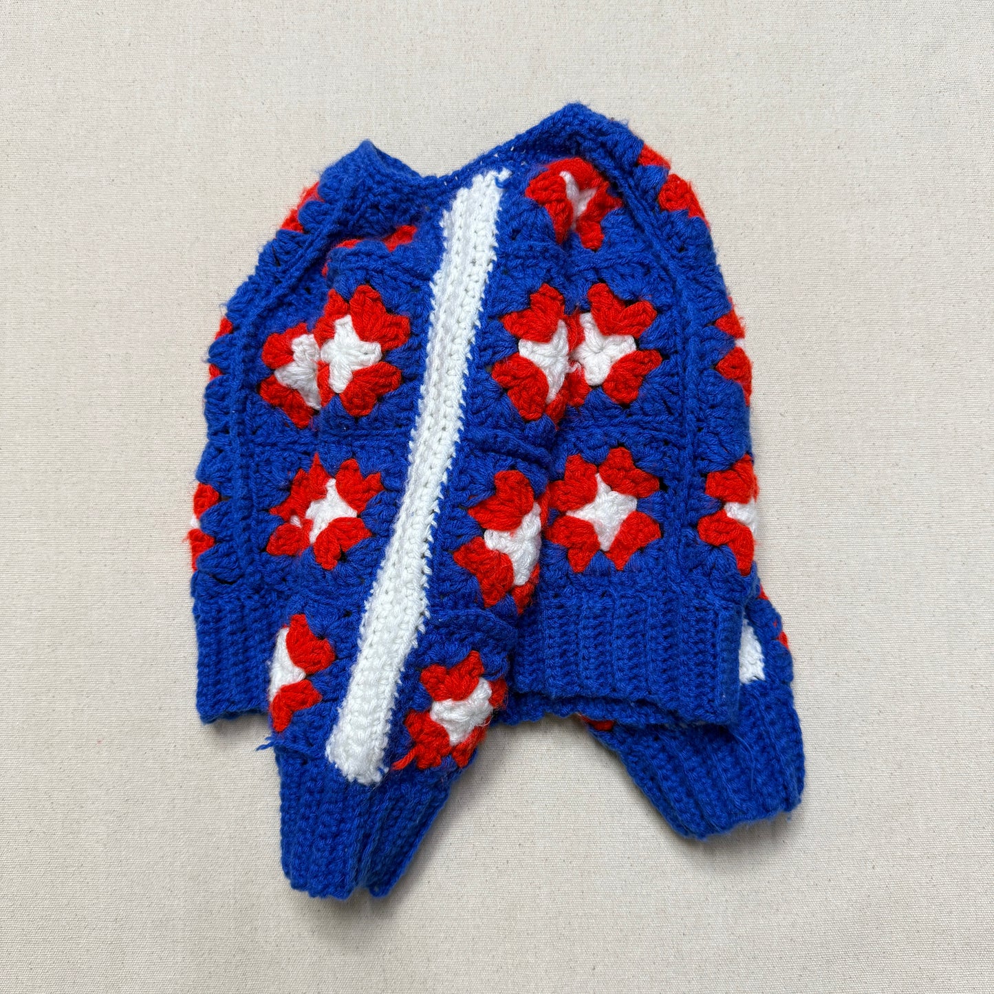 Kids Toddler Vintage Handmade Granny Square Knit Sweater / 2T 3T 4T