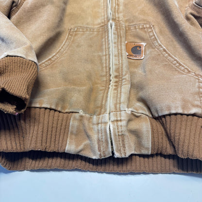 2005 Kids Active Brown Carhartt Lined Thick Warm Hooded Jacket M 8Y